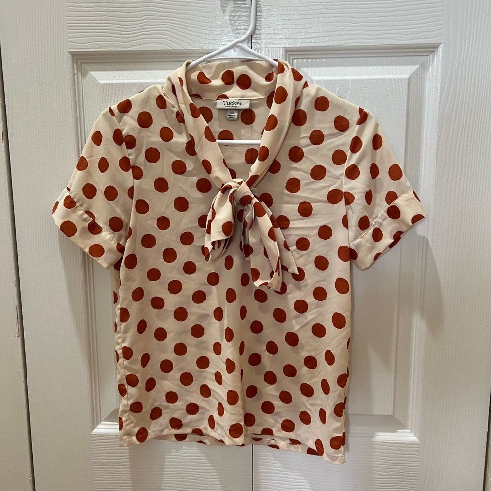 Tucker Polka Dot Blouse Size XS
